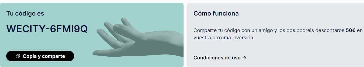 Código referido Wecity