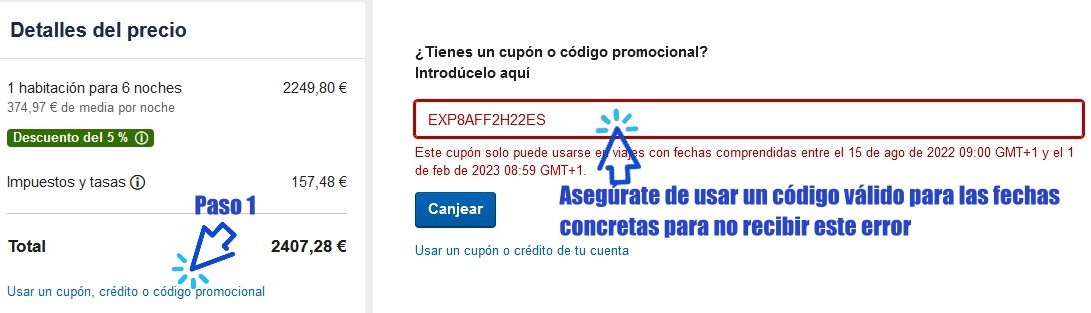 Cupón Expedia